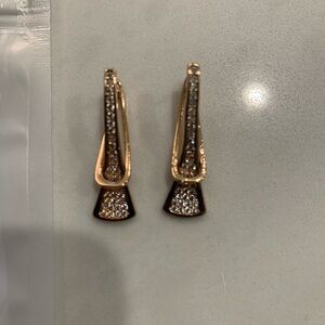 Gold and Silver Geometric Earrings with cubic zirconia new beautiful